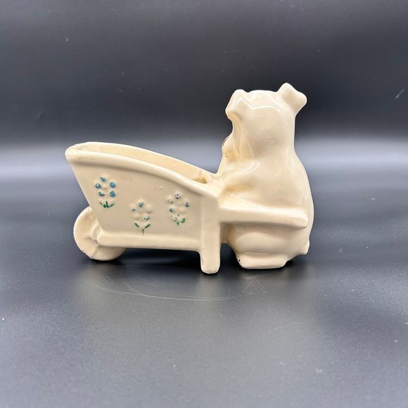 Ceramic Pig and Wheelbarrow Planter Vintage - Picture 2 of 6